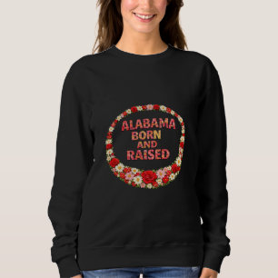 Sweatshirt Illustration Alabama Née et Élevée