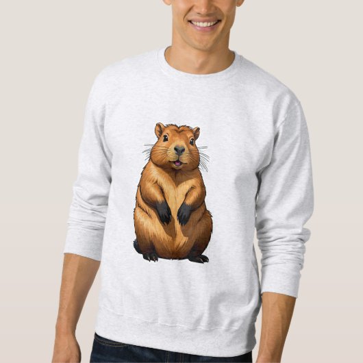 Sweatshirt Illustration d'animal de rongeur de Capybara migno (Devant)