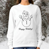 Sweatshirt Illustration D'Art De Ligne Snowman Avec Texte Per