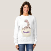 Sweatshirt Illustration d'autruche pour bébé à couver mignon (Devant entier)