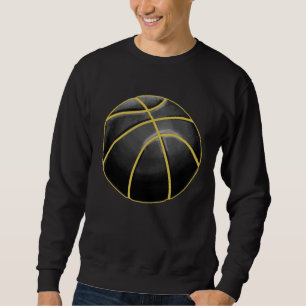 Sweatshirt Illustration de basketball balle noire dorée stree