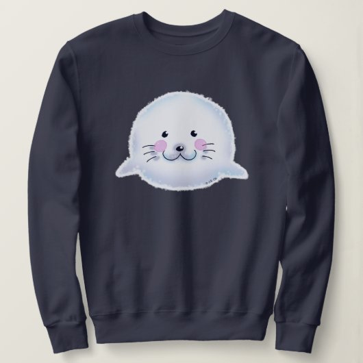 Sweatshirt Illustration de bébé phoque mignon et duveteux (Design devant)