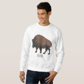 Sweatshirt Illustration de bison (Devant entier)