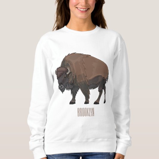 Sweatshirt Illustration de bison (Devant)