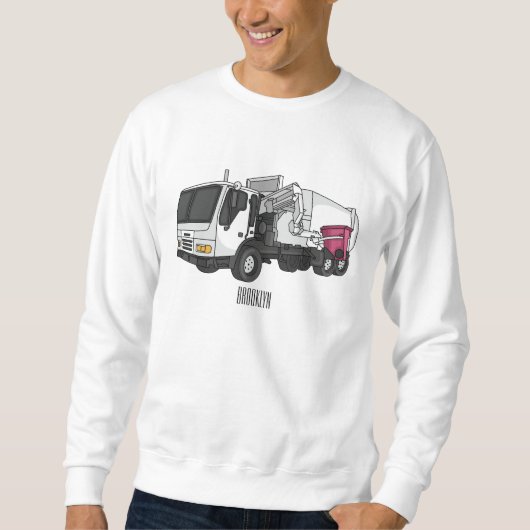 Sweatshirt Illustration de camion à ordures (Devant)