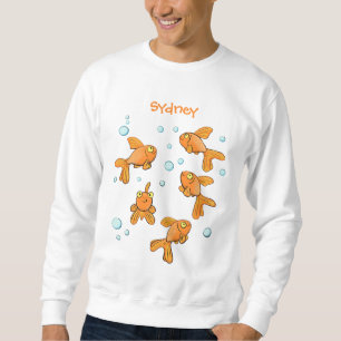 Sweatshirt Illustration de caricature de poisson rouge orange