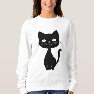 Sweatshirt Illustration de chat noir minimaliste de dessin an