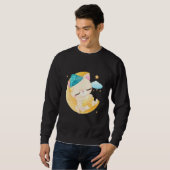 Sweatshirt Illustration de chaton lune mignonne (Devant entier)