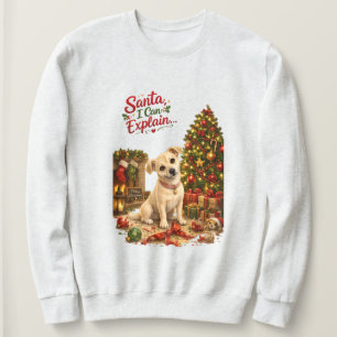 Sweatshirt Illustration de chien de Noël amusante