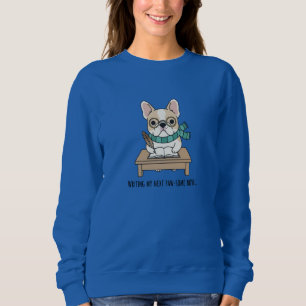 Sweatshirt Illustration de chien écrivain français joueur en