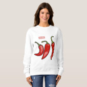 Sweatshirt Illustration de chili (Devant entier)
