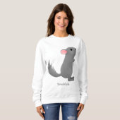 Sweatshirt Illustration de chinchilla gris mignon (Devant entier)
