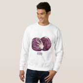 Sweatshirt Illustration de chou rouge (Devant entier)