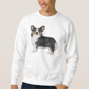 Sweatshirt Illustration de Corgi gallois de Pembroke tricolor