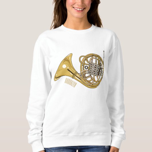 Sweatshirt Illustration de corne française (Devant)