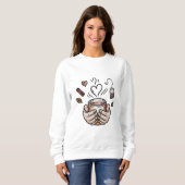Sweatshirt Illustration de couverture de thé d'automne doodle (Devant entier)