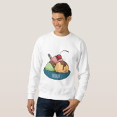 Sweatshirt Illustration de crème glacée (Devant entier)