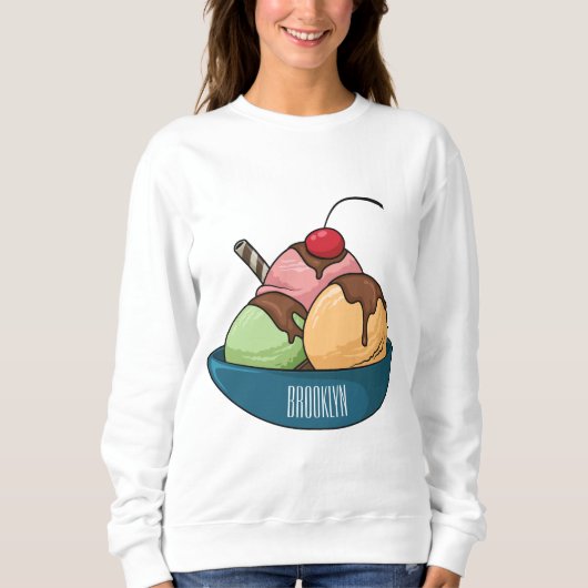 Sweatshirt Illustration de crème glacée (Devant)