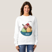 Sweatshirt Illustration de crème glacée (Devant entier)