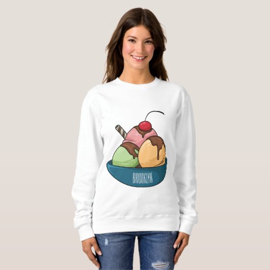 Sweatshirt Illustration de crème glacée (Devant entier)