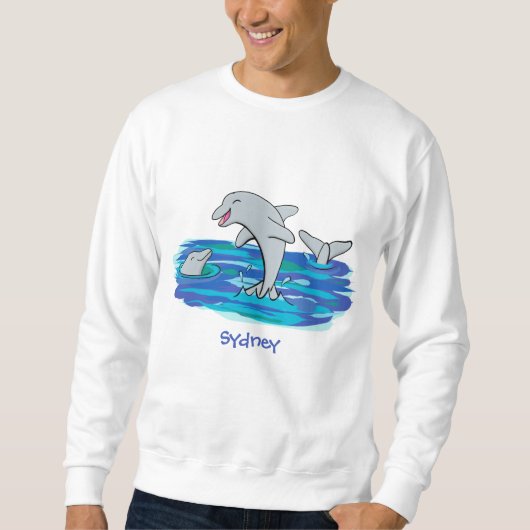 Sweatshirt Illustration de dauphins heureux adorables (Devant)