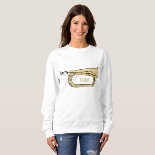 Sweatshirt Illustration de dessin animé Bugle (Devant entier)