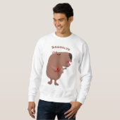 Sweatshirt Illustration de dessin animé de capybara ukulele (Devant entier)