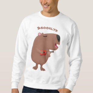 Sweatshirt Illustration de dessin animé de capybara ukulele