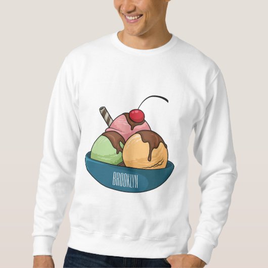 Sweatshirt Illustration de dessin animé de glace (Devant)