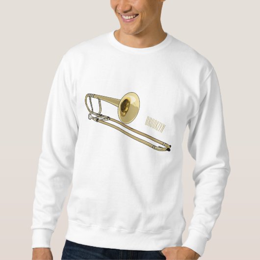 Sweatshirt Illustration de dessin animé de Trombone (Devant)