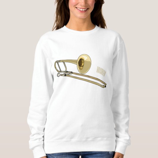 Sweatshirt Illustration de dessin animé de Trombone (Devant)