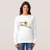 Sweatshirt Illustration de dessin animé de Trombone (Devant entier)