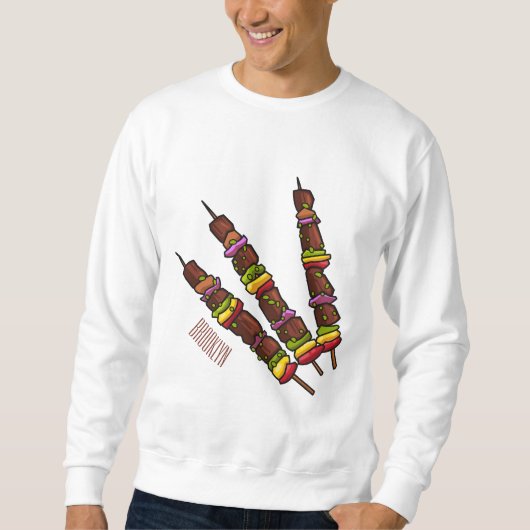 Sweatshirt Illustration de dessin animé Kebab ou kabob (Devant)