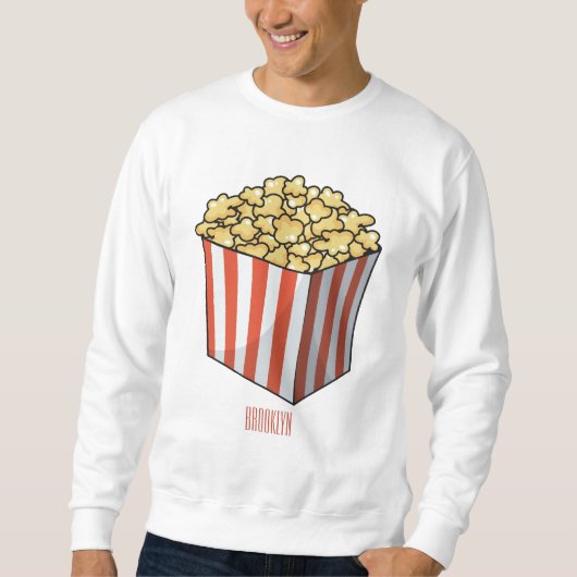 Sweatshirt Illustration de dessin animé Popcorn (Devant)