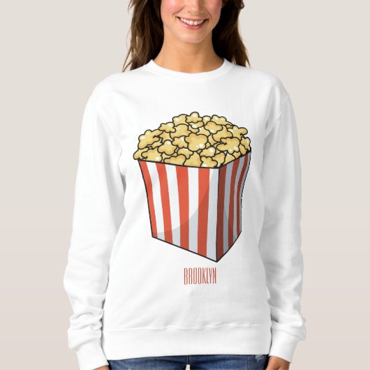 Sweatshirt Illustration de dessin animé Popcorn (Devant)