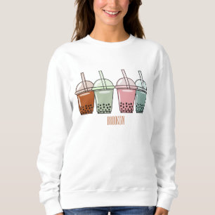 Sweatshirt Illustration de dessin animé pour le thé de bulle