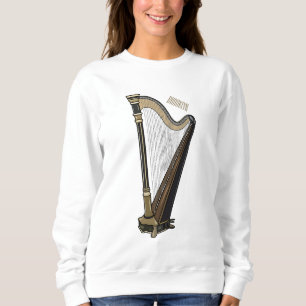 Sweatshirt Illustration de dessin animé sur la harpe