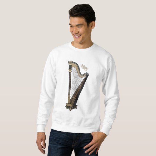 Sweatshirt Illustration de dessin animé sur la harpe (Devant entier)