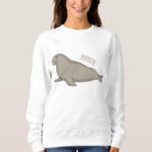 Sweatshirt Illustration de dessin de phoque éléphant (Devant)