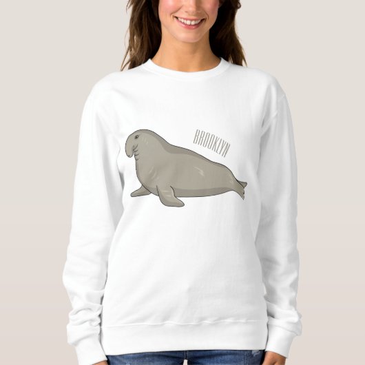 Sweatshirt Illustration de dessin de phoque éléphant (Devant)