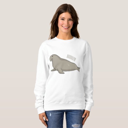 Sweatshirt Illustration de dessin de phoque éléphant (Devant entier)