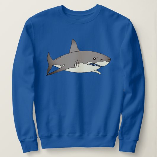 Sweatshirt Illustration de dessin de requin cool (Design devant)