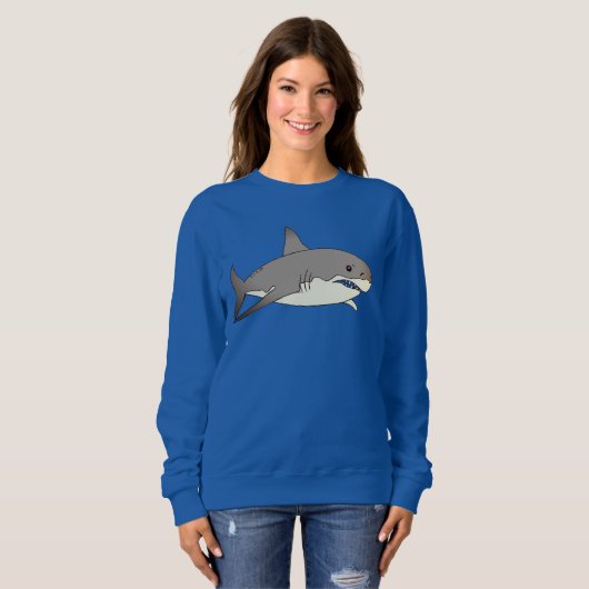 Sweatshirt Illustration de dessin de requin cool (Devant entier)