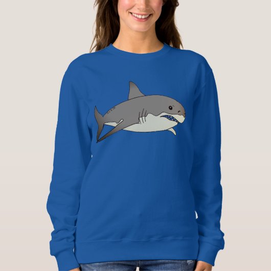 Sweatshirt Illustration de dessin de requin cool (Devant)