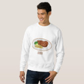 Sweatshirt Illustration de dessin de steak (Devant entier)