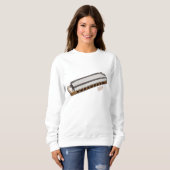 Sweatshirt Illustration de dessin d'Harmonica (Devant entier)