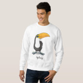 Sweatshirt Illustration de dessin humoristique du toucan joye (Devant entier)