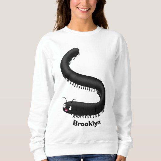 Sweatshirt Illustration de dessin mignon millipede (Devant)
