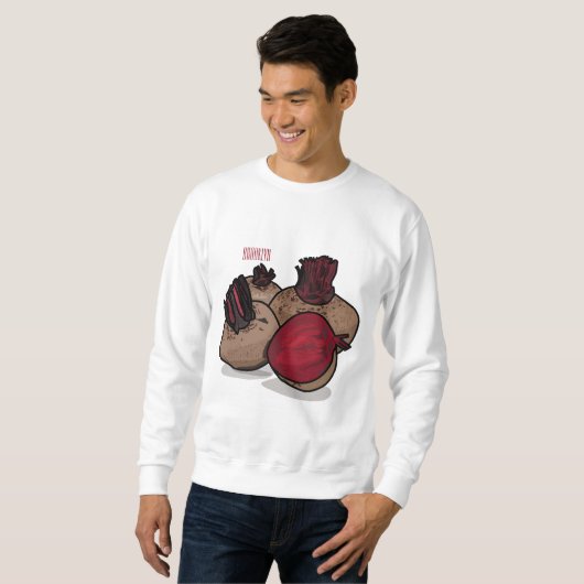 Sweatshirt Illustration de dessin sur la betterave (Devant entier)