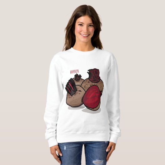 Sweatshirt Illustration de dessin sur la betterave (Devant entier)